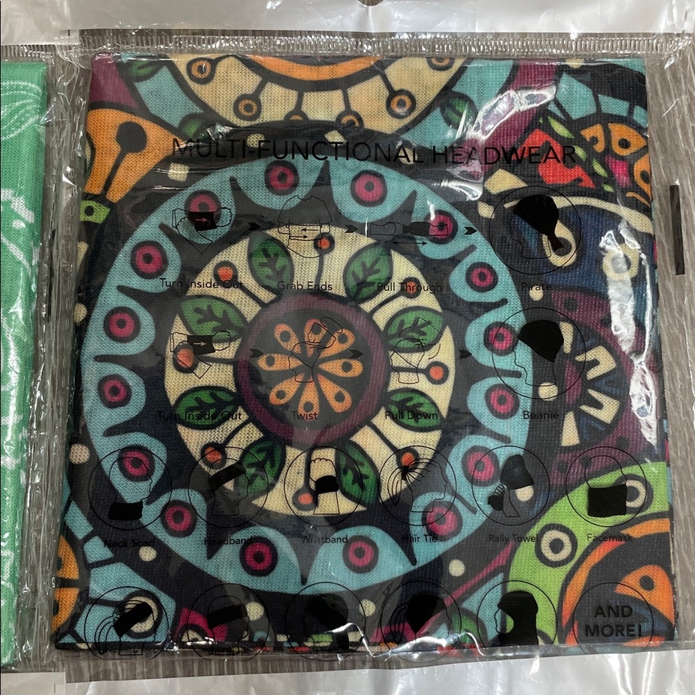 NWT Set of 6 Assorted Patterned Multi Functional Headwear Polyester Microfiber - Picture 4 of 8